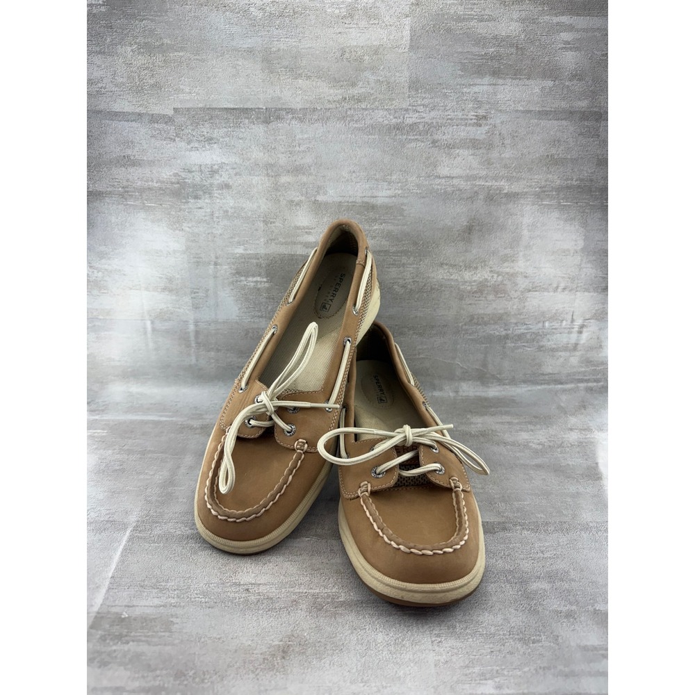 Sperry Top-Sider Women Bluefish 2-Eye Tan Leather Boat Shoes 9773581 Size 8.5M